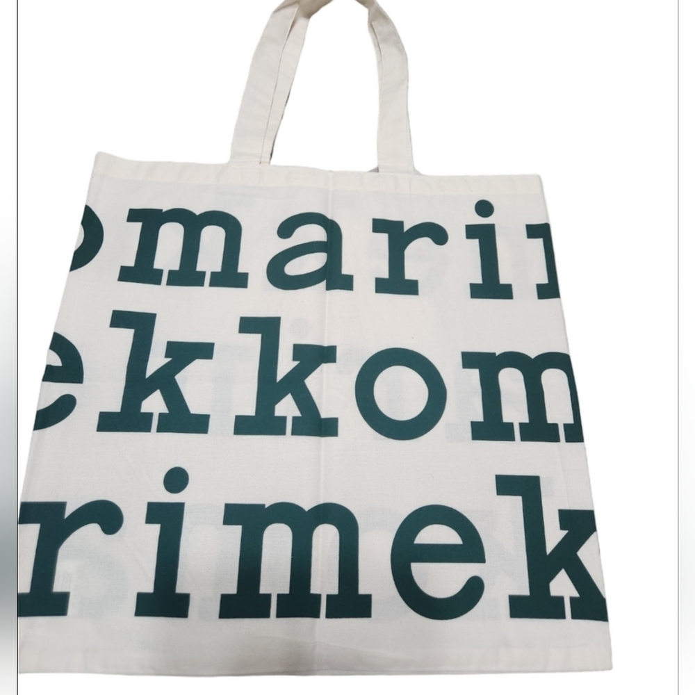 Marimekko Green Print Logo Tote - Picture 2 of 5